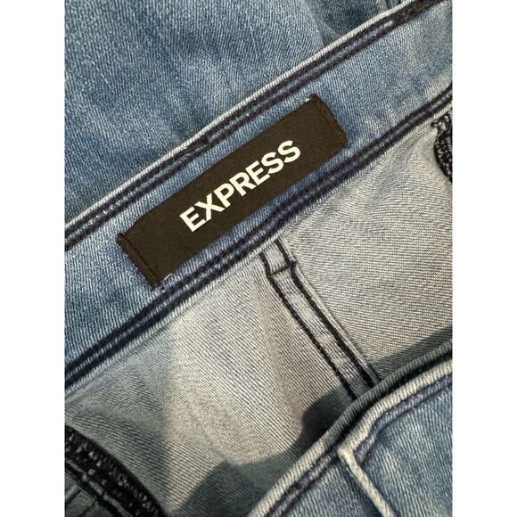 Express 70's inspired Super High Rise Bell Flare Tie Waist Jeans - Picture 5 of 8